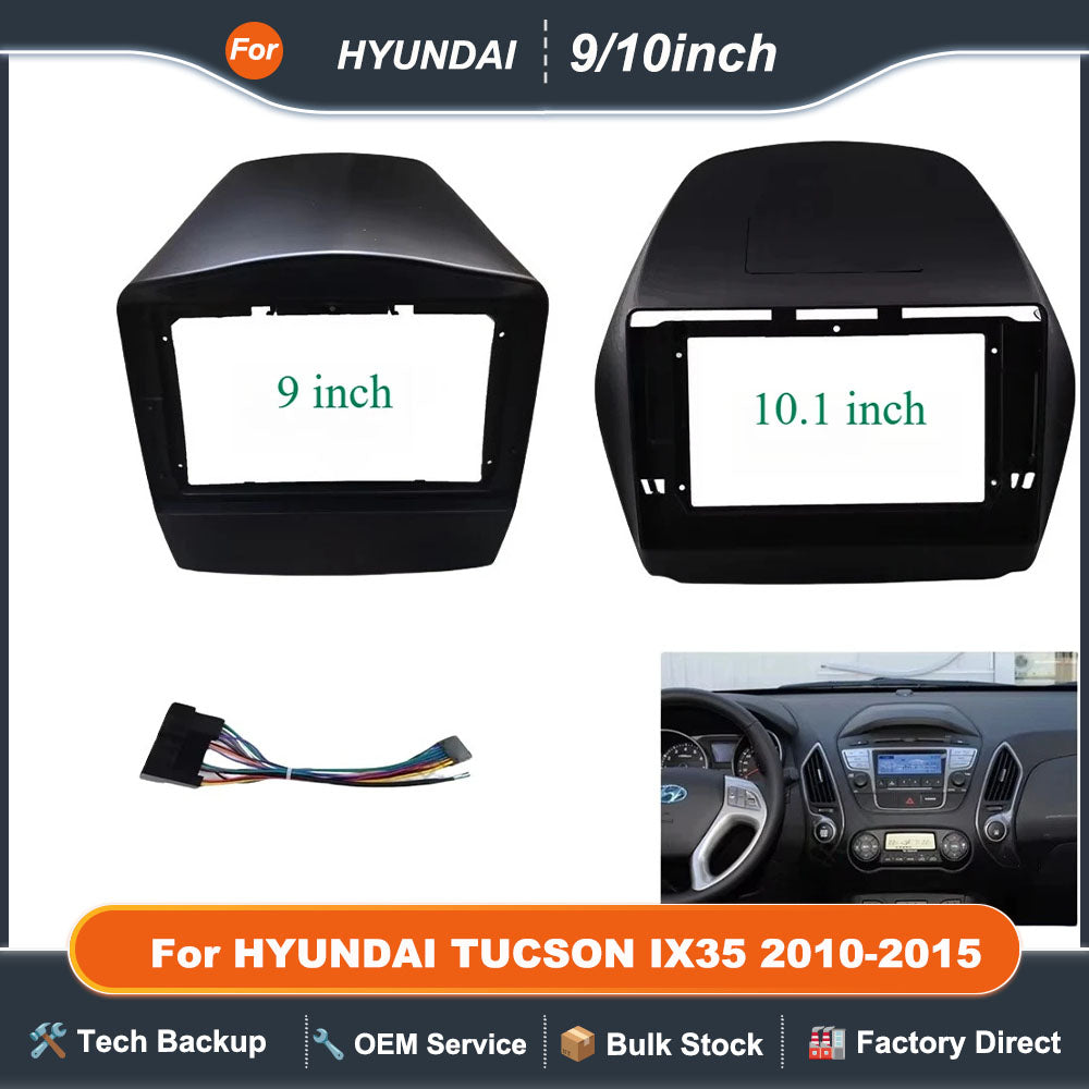 9/10.1" For HYUNDAI TUCSON IX35 2010-15 Car Radio Fascias Android GPS MP5 Stereo Player 2Din Head Unit Panel Dash Frame Installa
