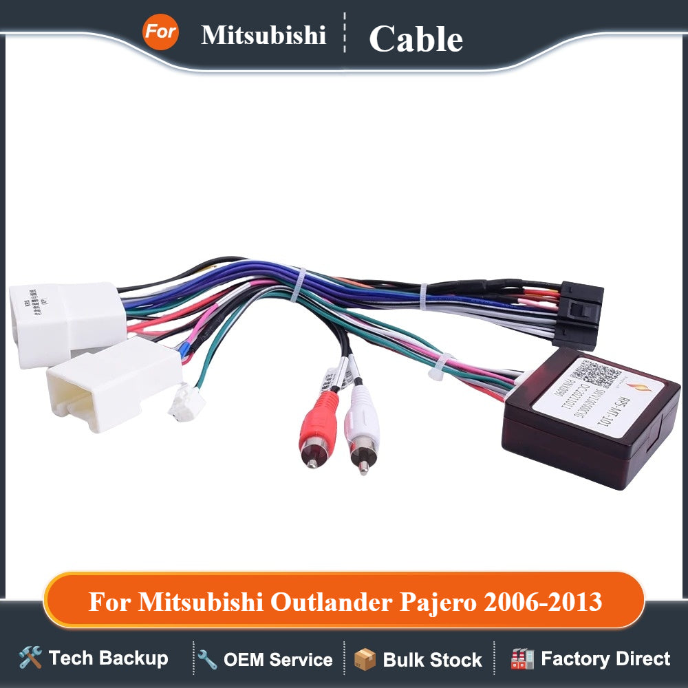 Car 16 Pin Radio Wiring Harness Canbus Box For Mitsubishi Outlander Pajero (2006-2013) Stereo Wire Aftermarket Android adapter