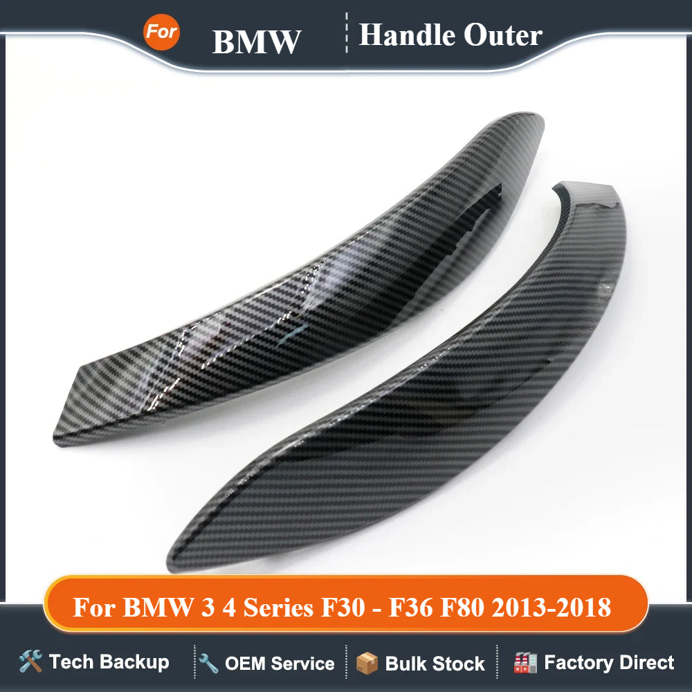 For BMW 3 4 Series F30 F31 F32 F33 F34 F35 F36 F80 2013-2018 Interior Fiber Door Pull Handle Outer Cover Trim
