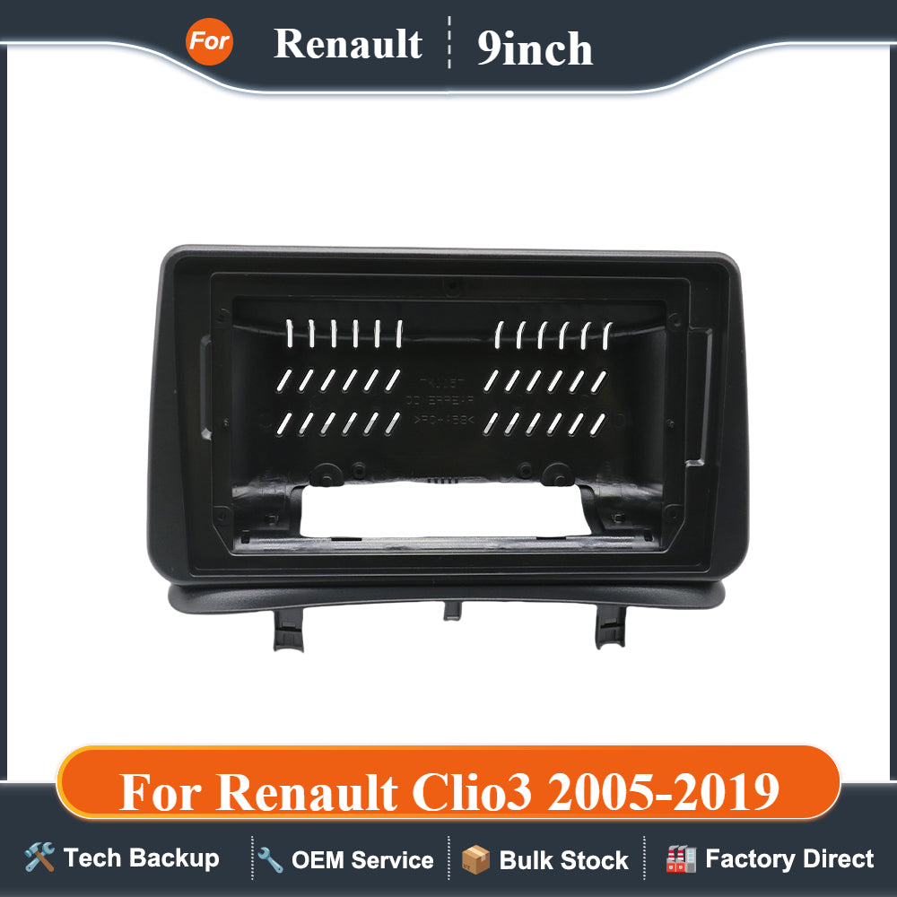 9Inch For Renault Clio3 2005-2019 Car Radio Android MP5 Player Manual Casing Frame 2 Din Head Unit Fascia Stereo Dash Cover Trim