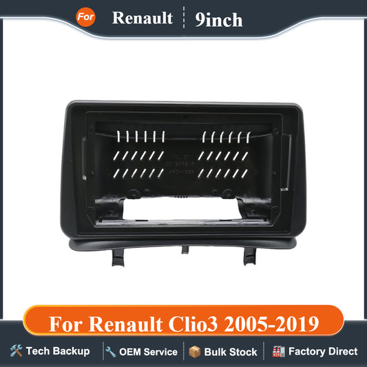 9Inch For Renault Clio3 2005-2019 Car Radio Android MP5 Player Manual Casing Frame 2 Din Head Unit Fascia Stereo Dash Cover Trim