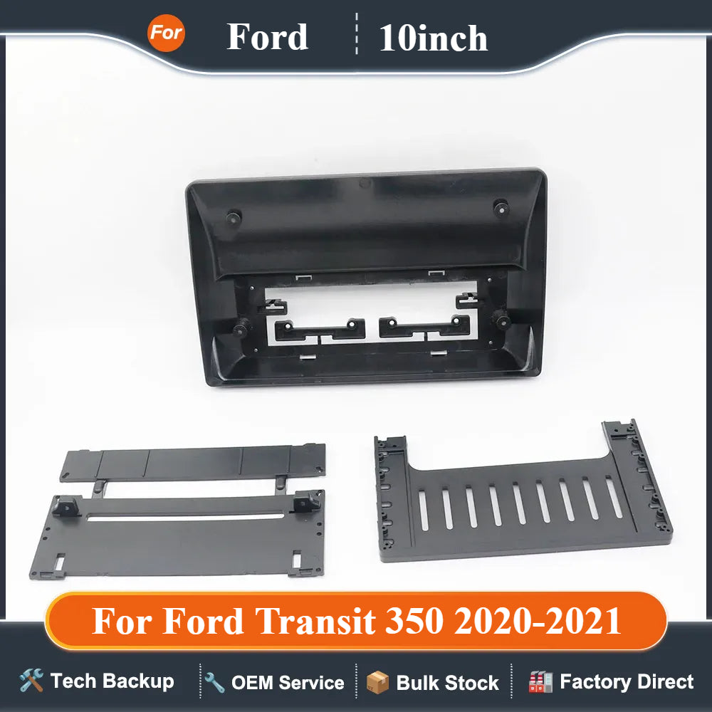 For Ford Transit 350 2020-2021 Low End 10 Inch Car Frame Fascia Adapter Android Radio Dash Fitting Panel Kit