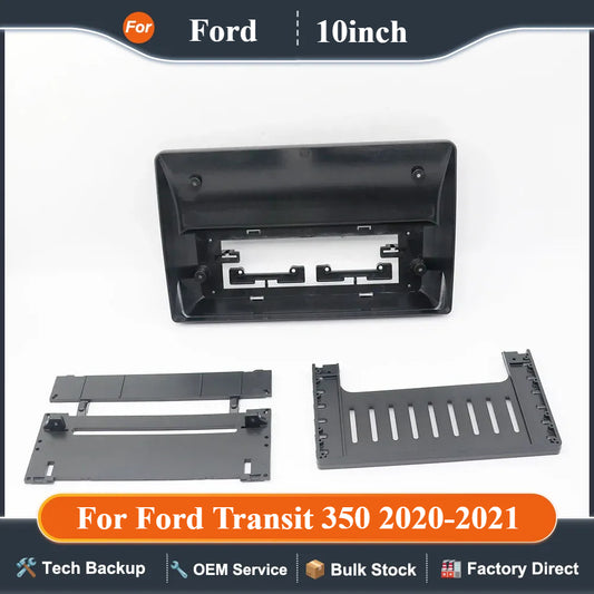 For Ford Transit 350 2020-2021 Low End 10 Inch Car Frame Fascia Adapter Android Radio Dash Fitting Panel Kit