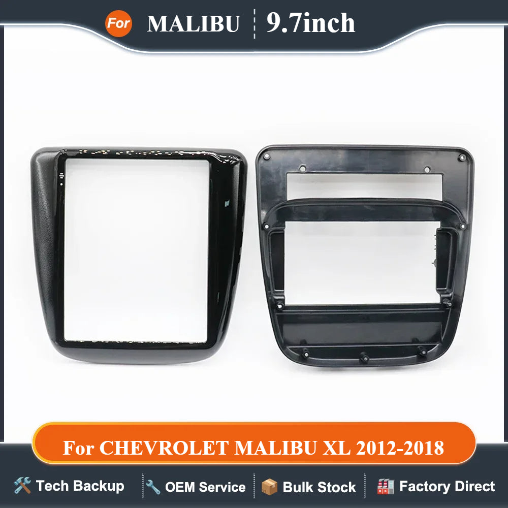 9.7 Inch 2 Din Car Radio Fascias For CHEVROLET MALIBU XL 2012-2018 Tesla Style Multimedia Frame Video Player Navigation Panel