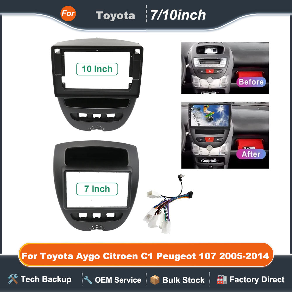 7/10inch Universal Car Radio Frame For Toyota Aygo Citroen C1 Peugeot 107 2005-2014 Android MP5 Stereo Player 2Din Head