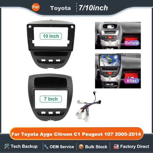 7/10inch Universal Car Radio Frame For Toyota Aygo Citroen C1 Peugeot 107 2005-2014 Android MP5 Stereo Player 2Din Head