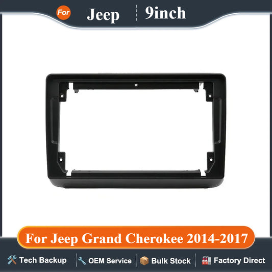 For Jeep Grand Cherokee 2014-2017 9 inch Car Audio Big Screen DVD Fascia Frame Adapter 2Din Dash Installation Panel  Kit
