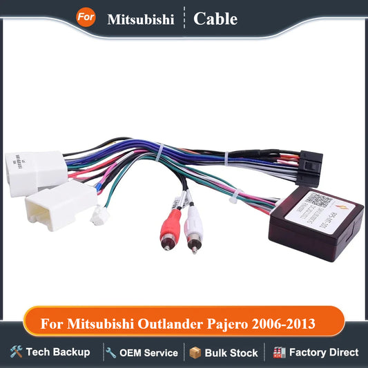 Car 16 Pin Radio Wiring Harness Canbus Box For Mitsubishi Outlander Pajero (2006-2013) Stereo Wire Aftermarket Android adapter