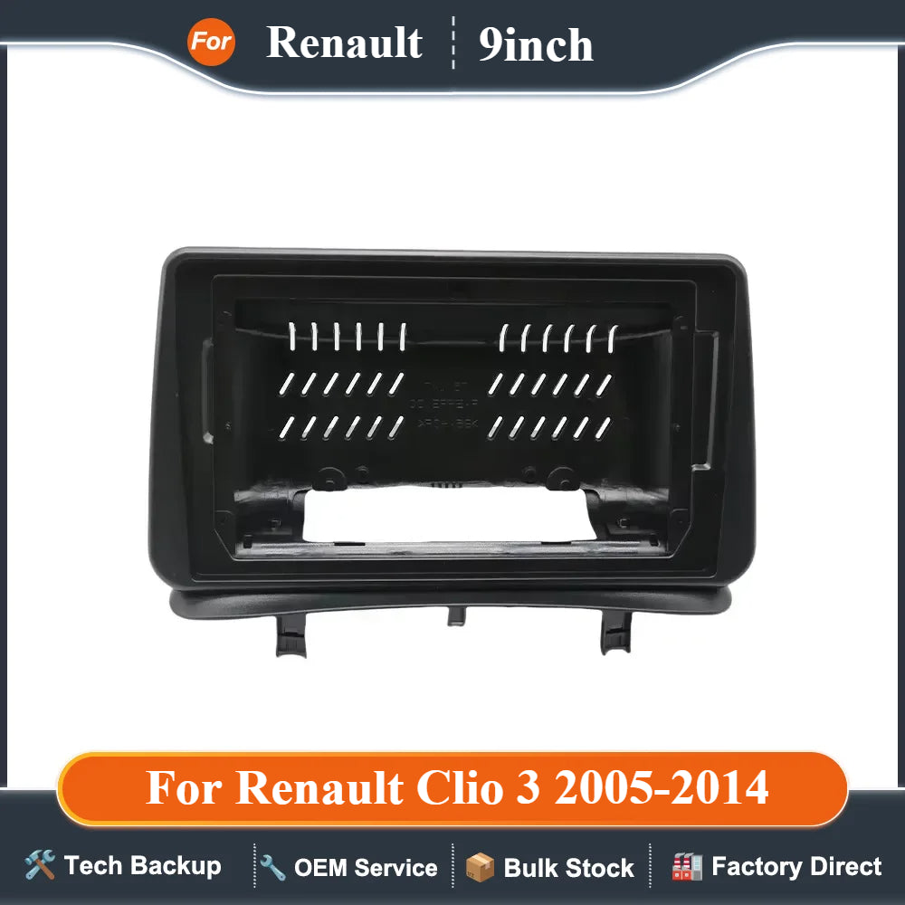 For Renault Clio 3 2005-2014 9 Inch Car Frame Fascia Adapter Canbus Box Android Radio Audio Dash Fitting Panel Kit