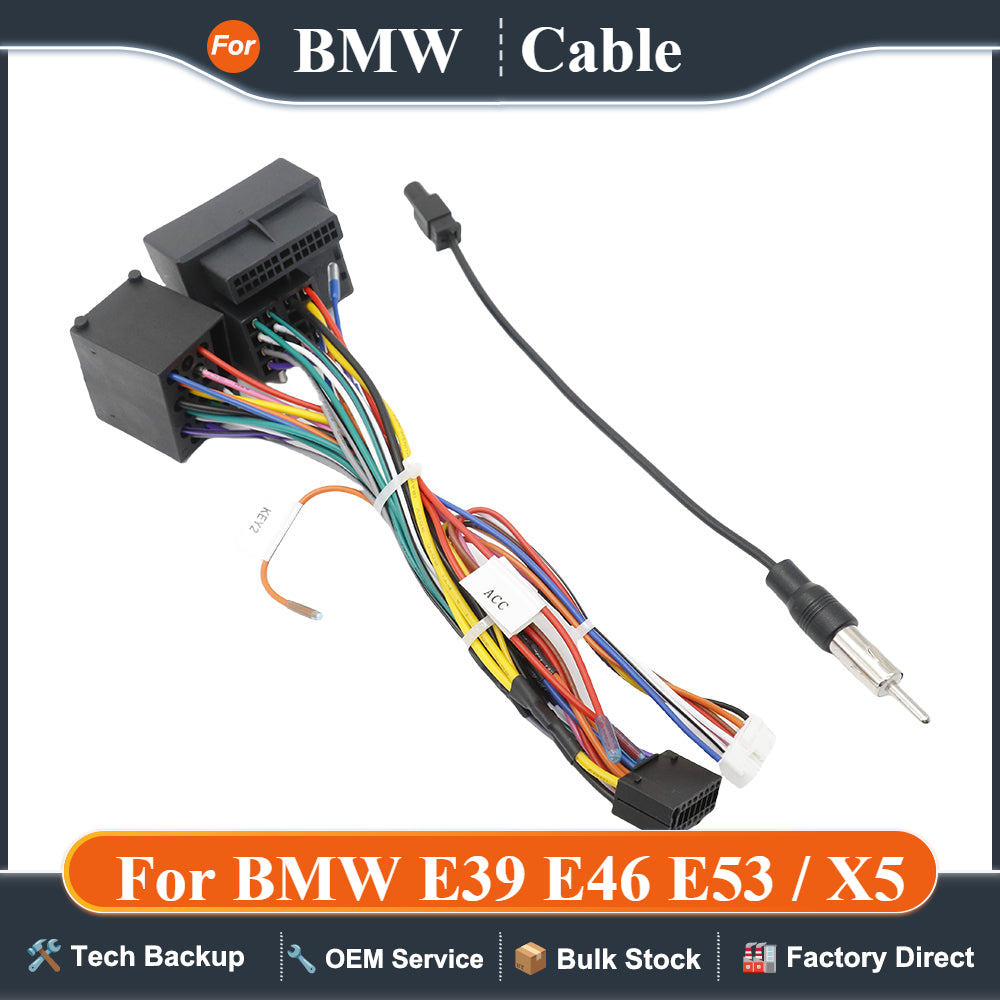 16 PIN Car Radio Canbus Box Decoder Harness for BMW E39 E46 E53 / X5 Wiring Cables Wiring Harness Plug Power Cable Android Radio