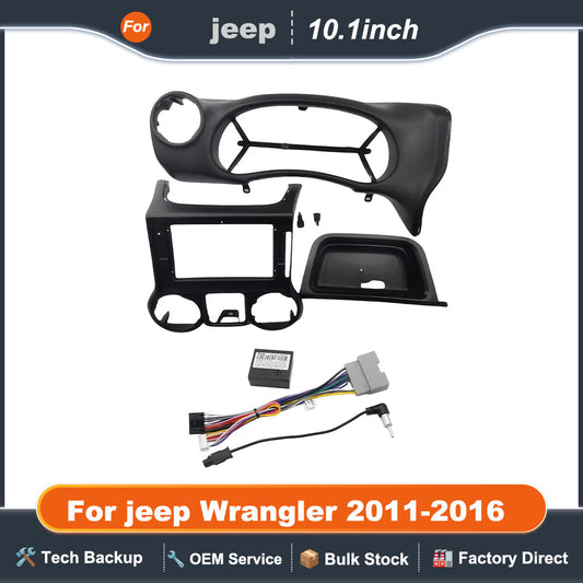 For jeep 2011-2016 Wrangler 10.1 INCH Car Radio Android Stereo audio screen multimedia video player navigation Harness frame