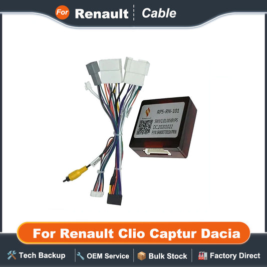 16 Pin Canbus box Adaptor RP5-RN-101 For Renault Clio Captur Dacia With Wiring Harness Power Cable Android Car Radio
