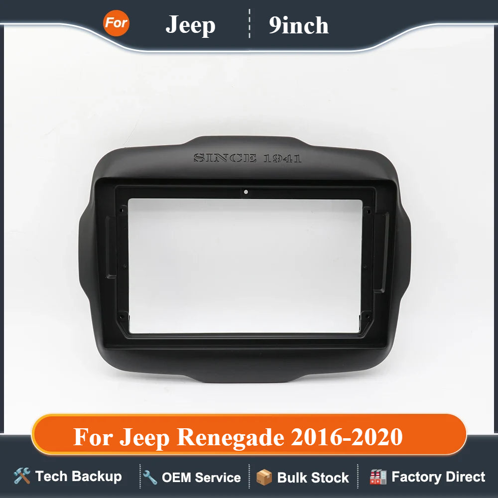 Car Radio Fascia Frame Adapter Canbus Box Decoder For Jeep Renegade 2016-2020 Android  Dash Fitting Panel Kit Face Plate