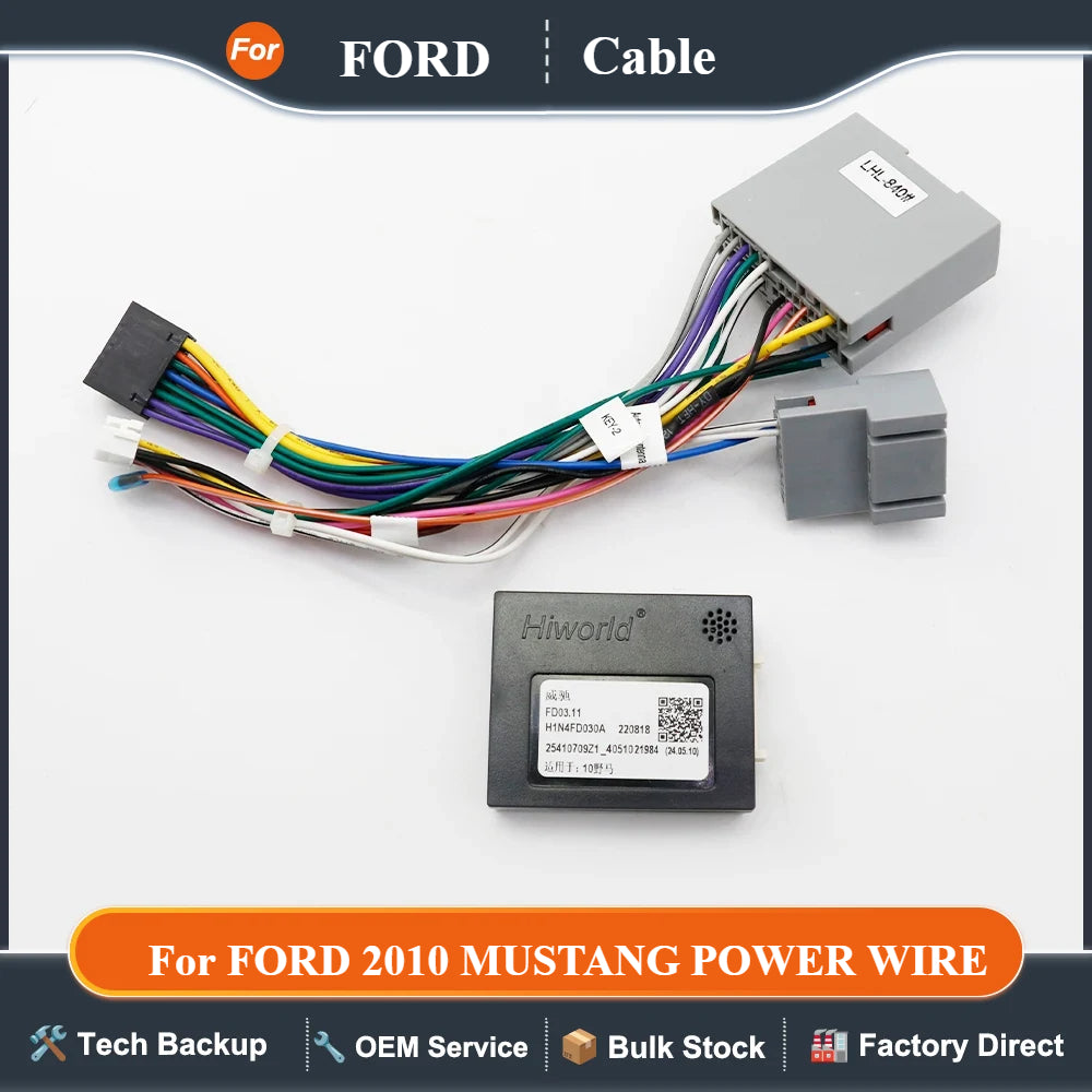 Car Wiring Harness Adapter For FORD 2010 MUSTANG POWER WIRE  Android Radio Power Cable With Canbus Box