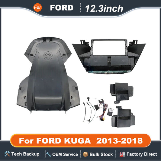Car Radio Fascia 12.3 inch for 2013-2018 FORD KUGA 2 Din Stereo Player Install Surround Panel Dash Kit GPS Frame