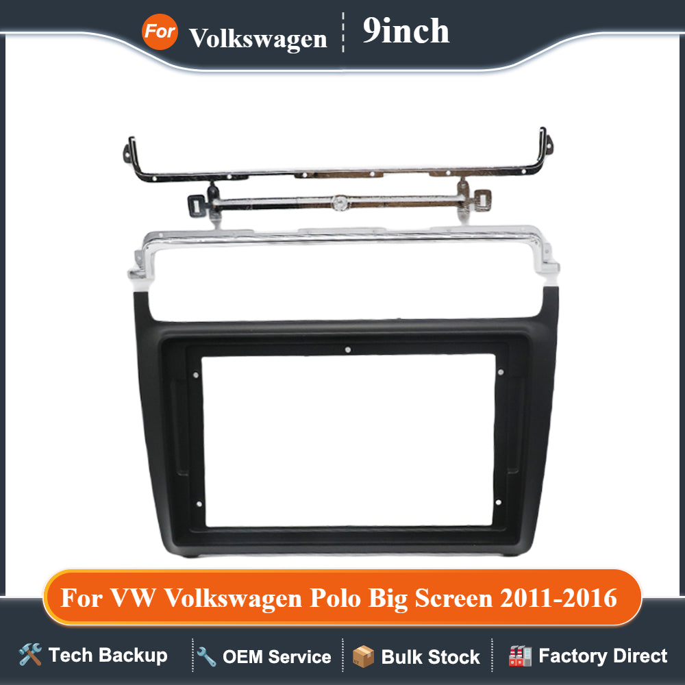 9 inch 22.86cm For 2011-2016 2 Din Car radio Fascias Panel For VW Volkswagen Polo Big Screen Dash Fit Dash Trim Kit Frame