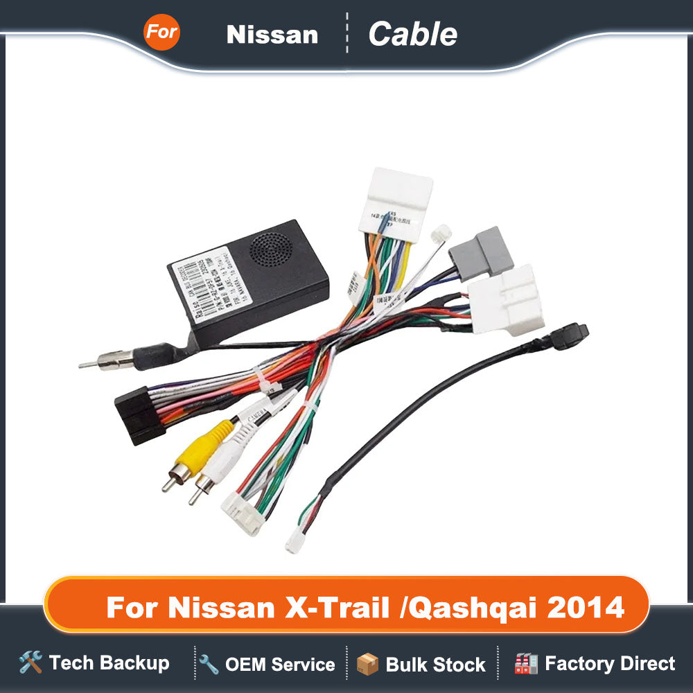 Car Radio 2 Din Canbus Box Decoder For Nissan X-Trail /Qashqai 2014 Cables 16 PIN Wiring Harness Plug Power Cable Android