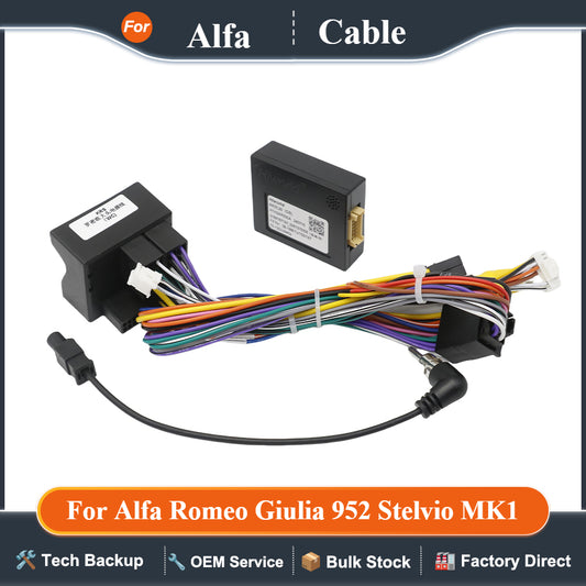 16 Pin Radio Quadlock Wiring Harness for Alfa Romeo Giulia 952 Stelvio MK1 CanBus Decoder Android Multimedia Cable Adapter