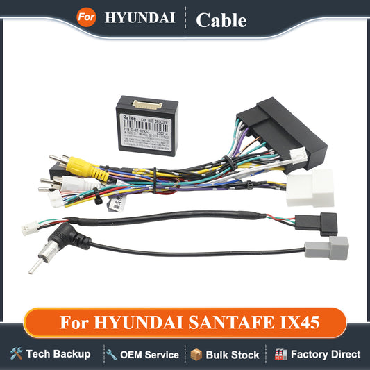 For HYUNDAI SANTAFE IX45 16 PIN Android Canbus Box Adaptor for KIA Sorento Sportage Cerato K3 Elantra Wirng Harness Cable