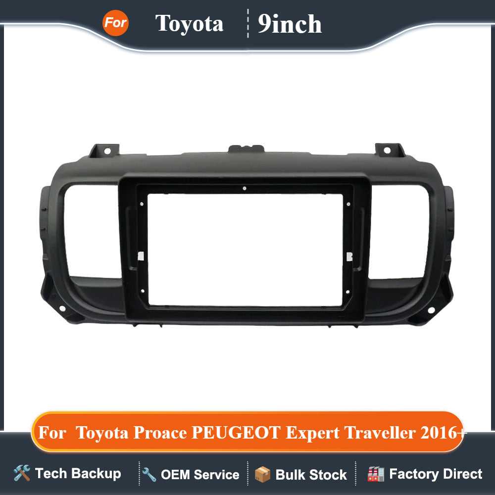 9inches Car DVD Frame Audio Dashboard Trim Kit Panel Radio Large Screen For CITROEN Toyota Proace PEUGEOT Expert Traveller 2016+
