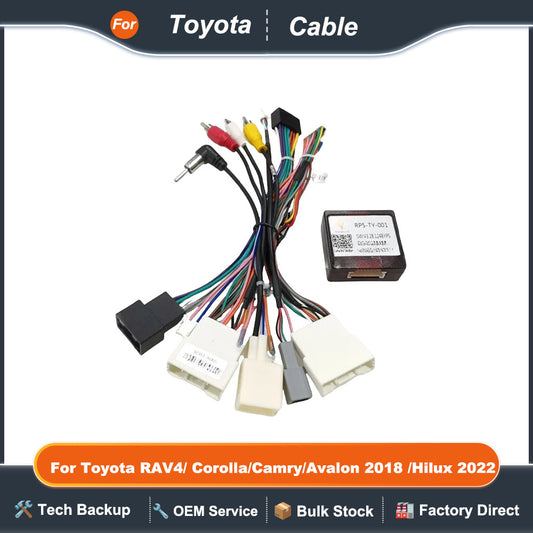 For Toyota RAV4/ Corolla/Camry/Avalon 2018 /Hilux 2022 Android 2 Din GPS Radio Car Canbus RP5-TY-001 Wiring Harness Power Cable