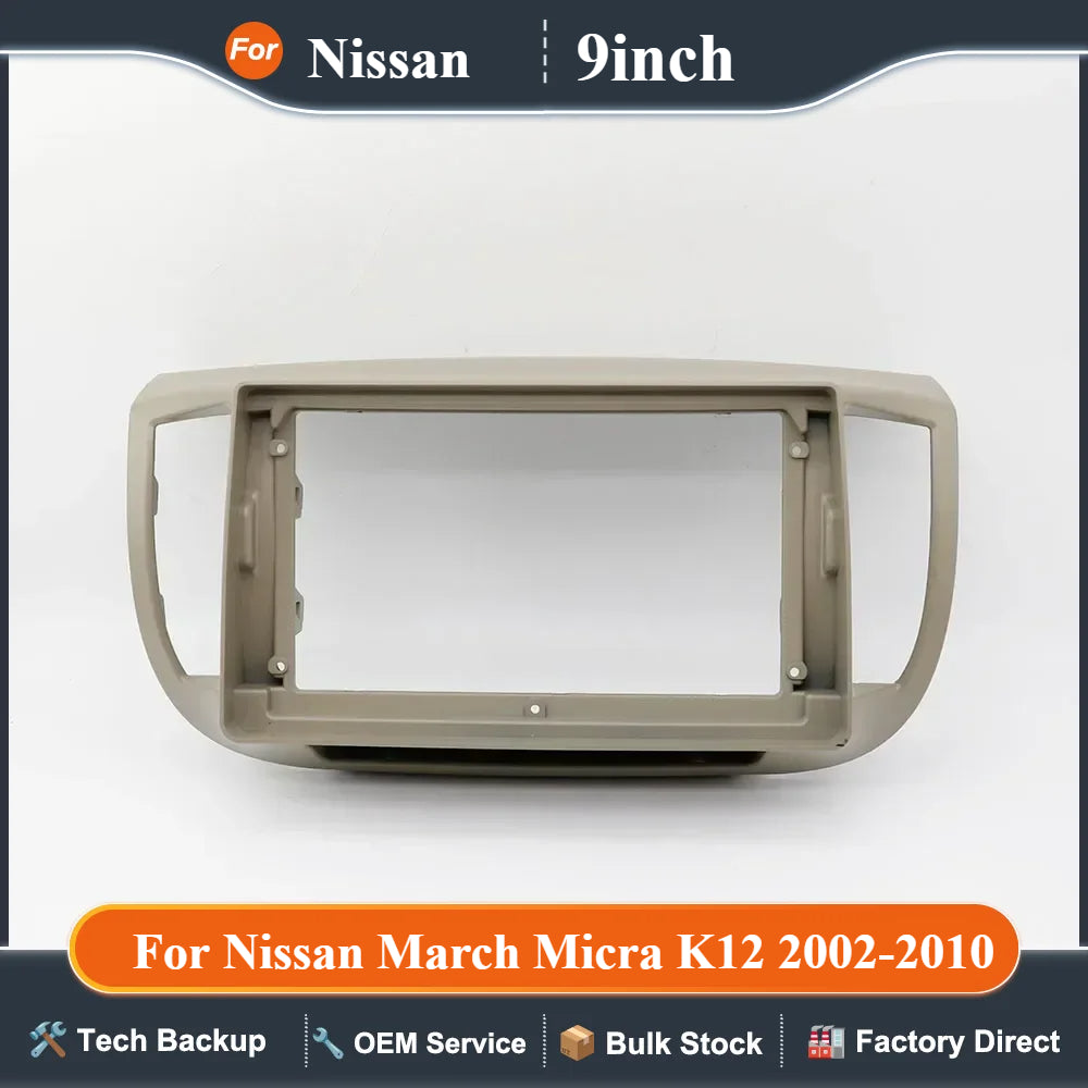 9 Inch Car Frame Fascia Adapter Decoder Android Radio Audio Dash Fitting Panel Kit For Nissan March Micra K12 2002-2010