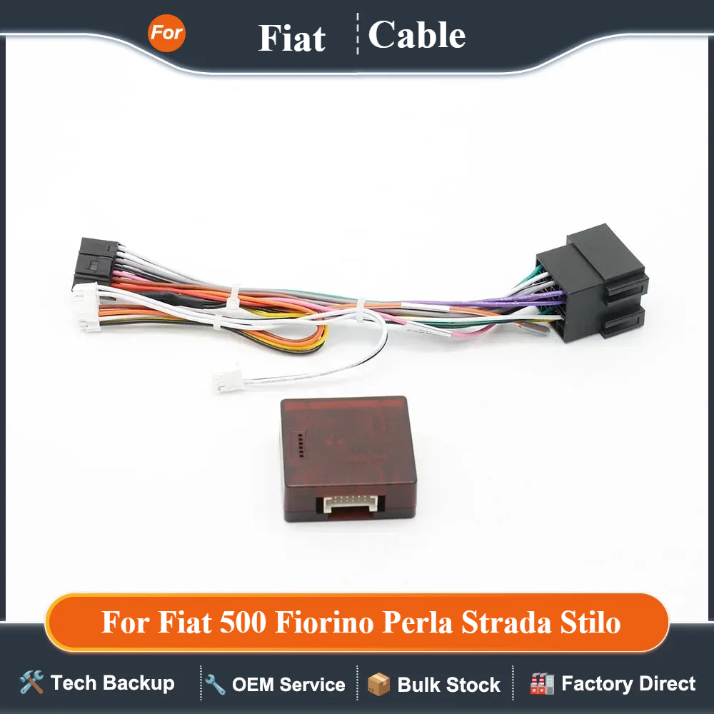 Car 16pin Wiring Harness Adapter Canbus Box Decoder For Fiat 500 Fiorino Perla Strada Stilo Android Radio Power Cable