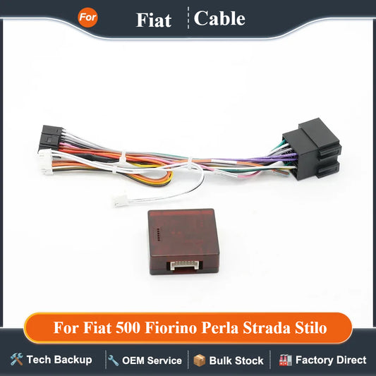 Car 16pin Wiring Harness Adapter Canbus Box Decoder For Fiat 500 Fiorino Perla Strada Stilo Android Radio Power Cable