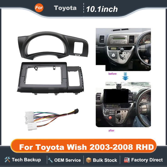 10.1 Inch Car Frame Fascia Adapter Android Radio Audio Dash Fitting Panel Kit For Toyota Wish 2003-2008 RHD