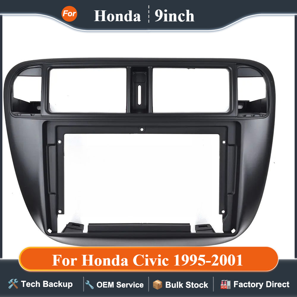 9 Inch Car Fascia Radio Panel for Honda Civic 1995-2001 Dash Kit Install Facia Console Bezel Plate Trim Cover Android Player