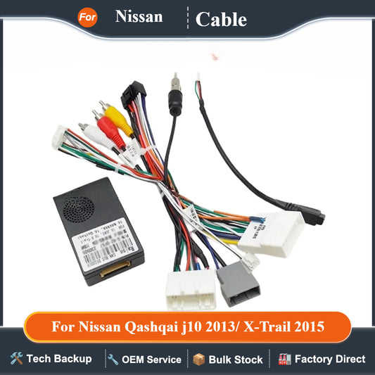 For Nissan Qashqai j10 2013/ X-Trail 2015/Navara 2018/Kicks 2018 /Pulsar c13  2017/March 2018 Radio Canbus Box16 Pin Power Cable