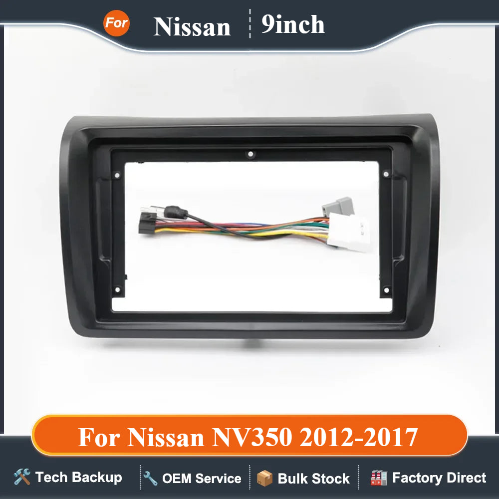 9 Inch Car Frame Fascia Adapter Android Radio Dash Fitting Panel Kit For Nissan NV350 2012-2017