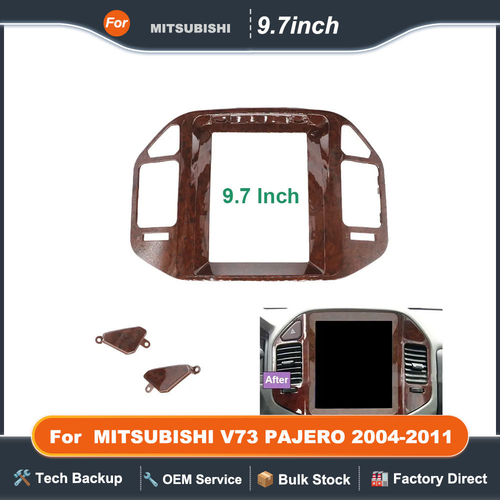 9.7Inch Tesla Style 2 Din Android Car Radio Stereo Frame  Multimedia Panel Player Fascias For 2004-2011 MITSUBISHI V73 PAJERO