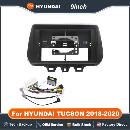 9 Inch 22.86cm 2 Din for 2018-2020 Auto Stereo Dash Panel Fascia Trim Bezel Faceplate Radio Frame Adapter for HYUNDAI TUCSON