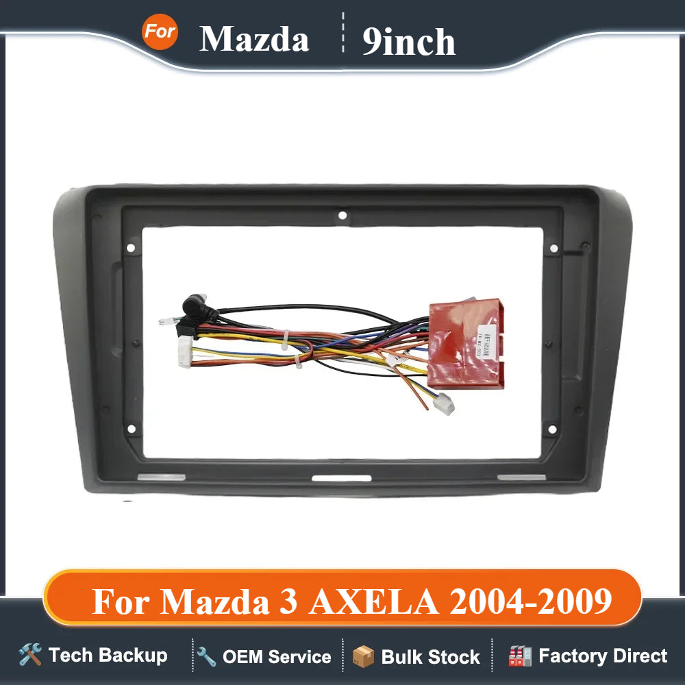 9 Inch 22.86cm for 2004-2009 Car Frame Fascia Adapter Canbus Box Android Radio Audio Dash Fiting Panel Kit for Mazda 3 AXELA