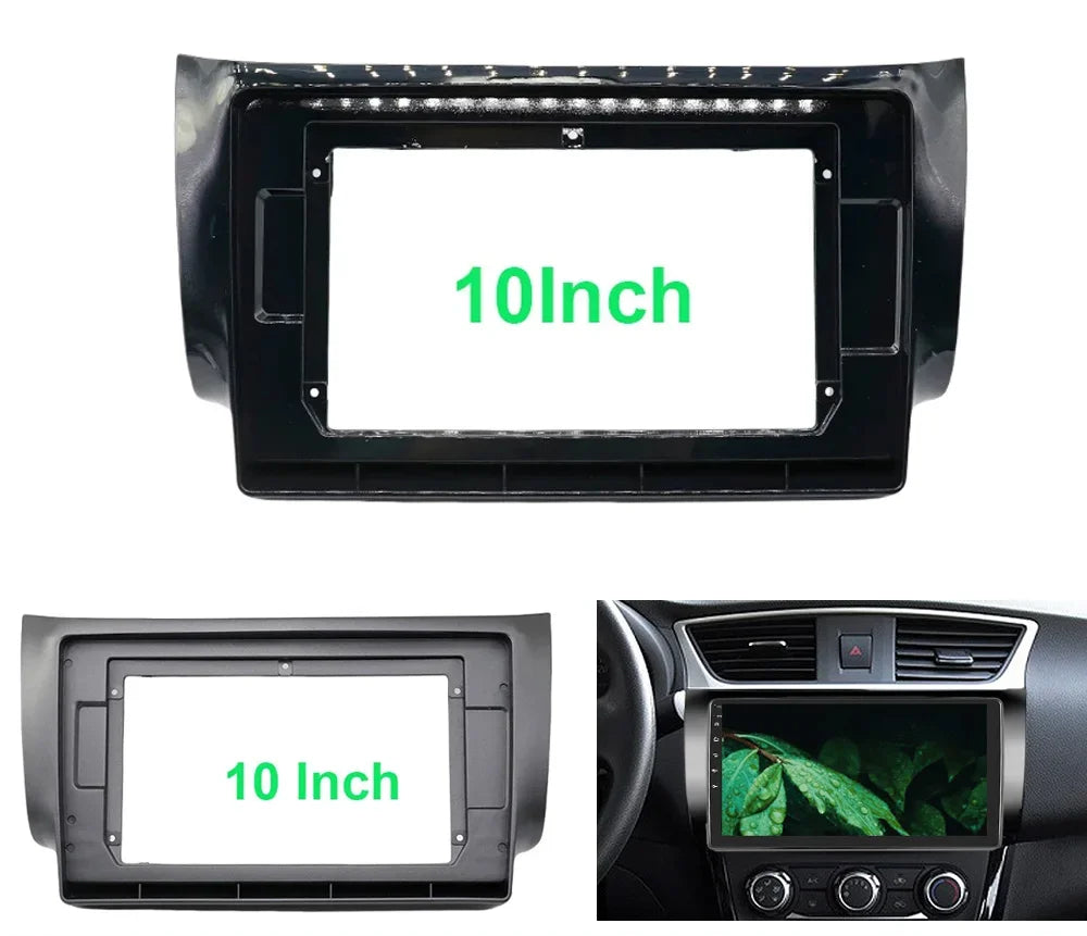 2 Din 10.1 Inch Car Radio Fascia for Nissan Sentra Sylphy 2012-2019 Stereo Panel Dashboard Installation Trim Kit DVD Frame Bezel