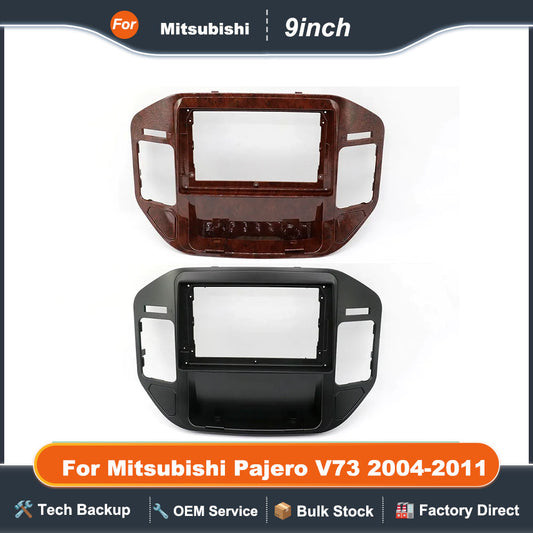 For Mitsubishi Pajero V73 2004-2011(9Inch) Car Radio Fascias Android GPS MP5 Stereo Player 2 Din Head Unit Panel Dash Frame Inst