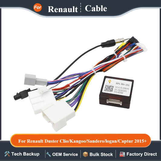 KRS-EN-03 Canbus Box for Renault Duster Clio/Kangoo/Sandero/logan/Captur 2015+ Power Cable Audio Adaptor RP5-RN-101