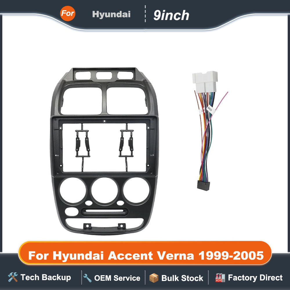 9 Inch Car Frame Fascia Adapter For Hyundai Accent Verna 1999-2005 Android Radio Dash Fitting Panel Kit