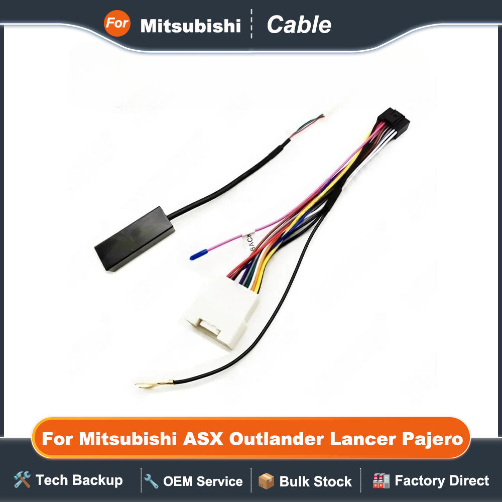 20 Pin Wiring Harness, USB Cable Adapter, Car Android 16 Pin Wires, Plug and Play, for Mitsubishi ASX Outlander Lancer Pajero