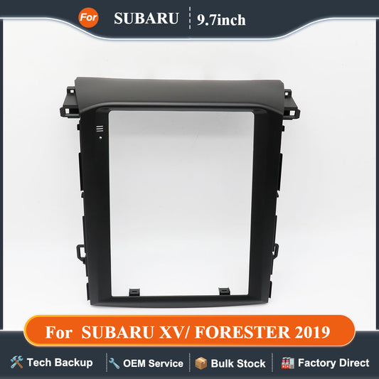 For  SUBARU XV/ FORESTER 2019 9.7 Inch 2 Din Car Radio Fascias Tesla Style Multimedia Frame Player Navigation DVD Panel Trim