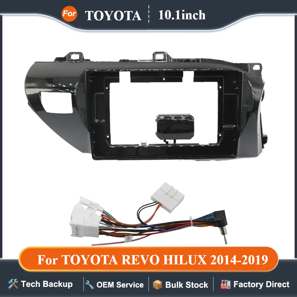 10.1 Inch Frame For TOYOTA REVO HILUX 2014-19 Car Radio Fascia DVD Dash Refitting Trim Kit Installation Mount Plate Stereo Bezel