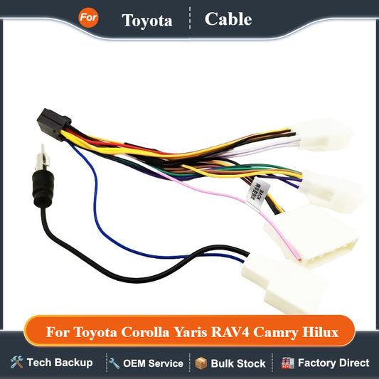 Radio Wiring Harness 16 Pin Plug Antenna Connector Car Audio Head Unit Cable Adapter for Toyota Corolla Yaris RAV4 Camry Hilux