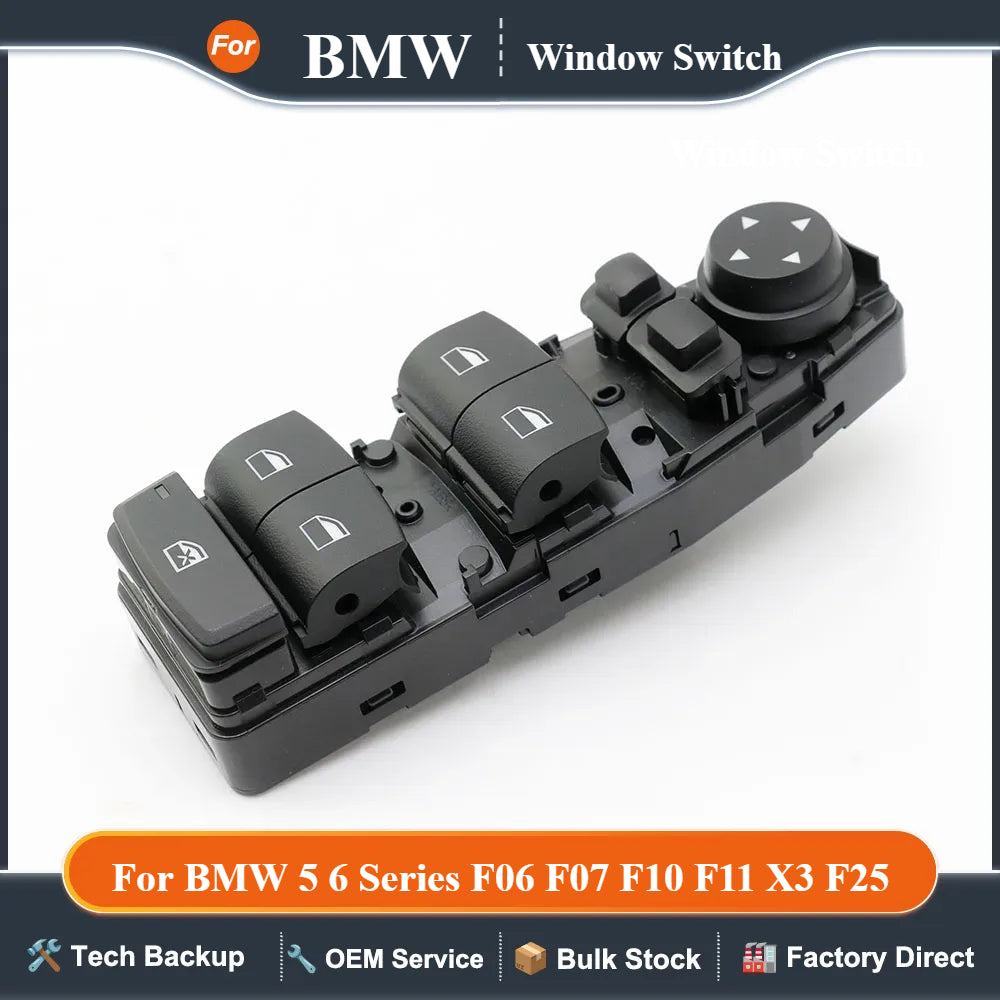 For BMW 5 6 Series F06 F07 F10 F11 X3 F25 Driver Side Window Lifter Switch Master Control Button 61319241956 61319241955