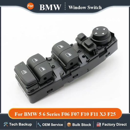 For BMW 5 6 Series F06 F07 F10 F11 X3 F25 Driver Side Window Lifter Switch Master Control Button 61319241956 61319241955