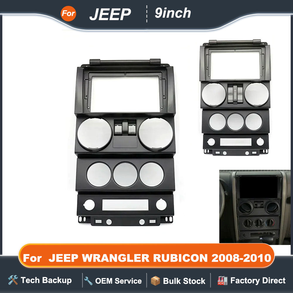 For 2008-2010 JEEP WRANGLER RUBICON (9Inch)Car Radio Fascias Android GPS MP5 Stereo Player 2 Din Head Unit Panel Dash Frame Inst