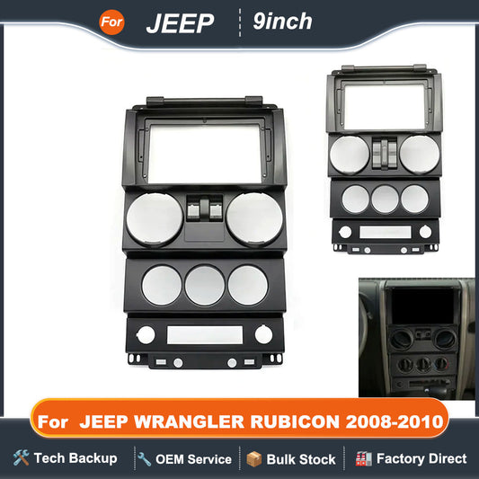 For 2008-2010 JEEP WRANGLER RUBICON (9Inch)Car Radio Fascias Android GPS MP5 Stereo Player 2 Din Head Unit Panel Dash Frame Inst
