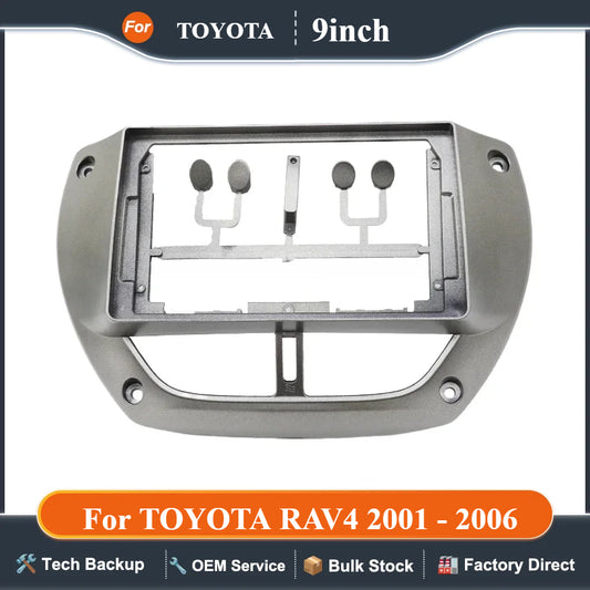 9 Inch Car Fascia For TOYOTA RAV4 2001 2002 2003 2004 2005 2006 Video Panel Player Audio Dash 2 Din Frame Dashboard Mount Kit
