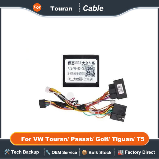 Car Radio Canbus Box VW-RZ-08 For VW Touran/ Passat/ Golf/ Tiguan/ T5 Wiring Harness Power Cable