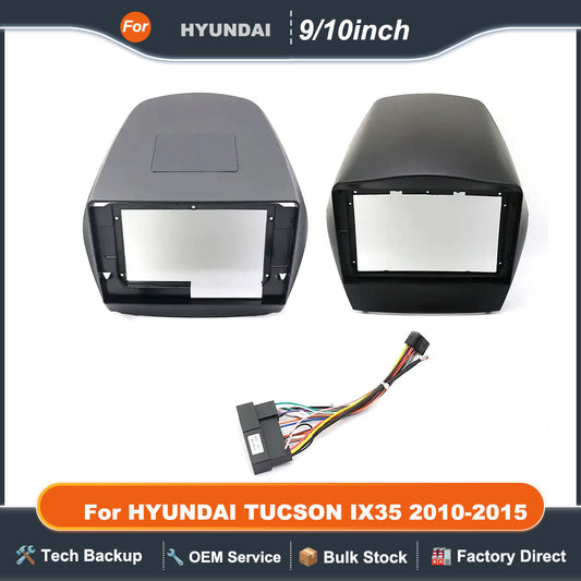 For HYUNDAI TUCSON IX35 2010-15 9/10.1inch Car Fascia Radio Panel DVD  Dash Kit Install Adapter Console Frame Bezel Trim